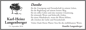 Traueranzeige von Karl-Heinz Langenberger von Der Bote
