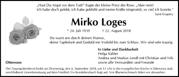 Traueranzeige von Mirko Loges von Pegnitz-Zeitung