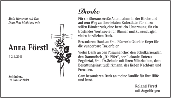 Traueranzeige von Anna Förstl von Pegnitz-Zeitung