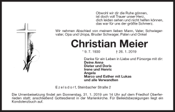 Traueranzeige von Christian Meier von Der Bote