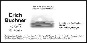 Traueranzeige von Erich Buchner von Der Bote