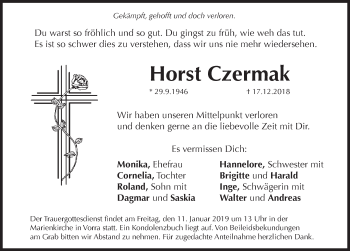 Traueranzeige von Horst Czermak von Hersbrucker Zeitung