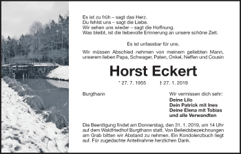 Traueranzeige von Horst Eckert von Der Bote