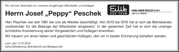 Traueranzeige von Josef Peschek von Pegnitz-Zeitung
