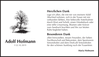 Traueranzeige von Adolf Hofmann von Pegnitz-Zeitung