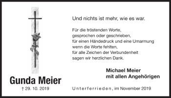 Traueranzeige von Gunda Meier von Der Bote