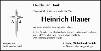 Traueranzeige von Heinrich Illauer von Pegnitz-Zeitung