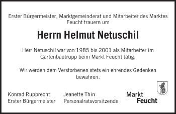 Traueranzeige von Helmut Netuschil von Der Bote