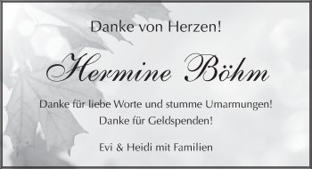 Traueranzeige von Hermine Böhm von Pegnitz-Zeitung