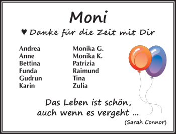 Traueranzeige von Monika Schweiger von Pegnitz-Zeitung