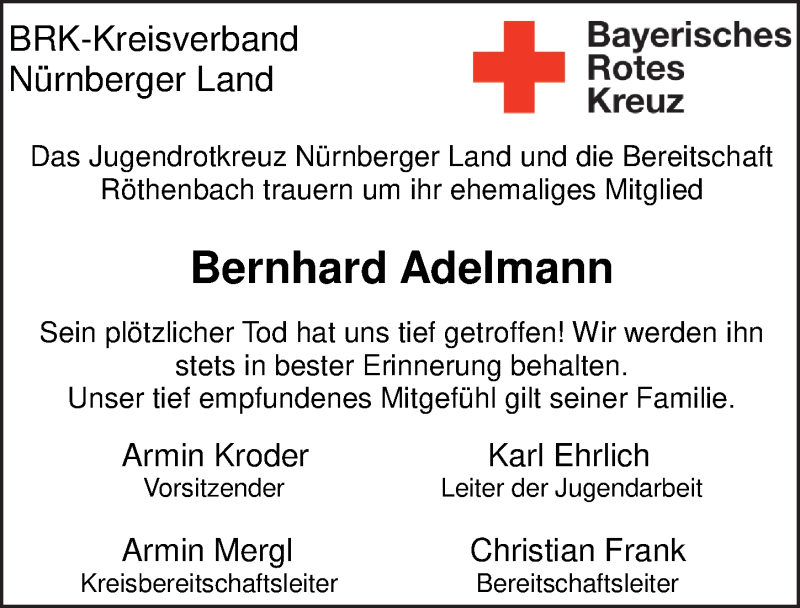 Traueranzeige für Bernhard Adelmann vom 04.12.2019 aus Pegnitz-Zeitung