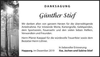 Traueranzeige von Günther Stief von Hersbrucker Zeitung