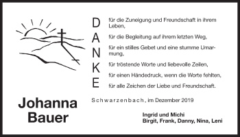 Traueranzeige von Johanna Bauer von Der Bote