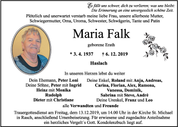 Traueranzeige von Maria Falk von Der Bote