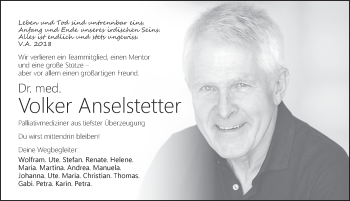 Traueranzeige von Volker Anselstetter von Hersbrucker Zeitung