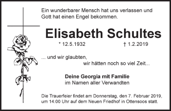 Traueranzeige von Elisabeth Schultes von Pegnitz-Zeitung