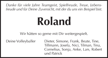 Traueranzeige von Roland Flessa von Pegnitz-Zeitung