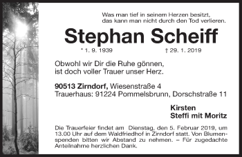Traueranzeige von Stephan Scheiff von Hersbrucker Zeitung