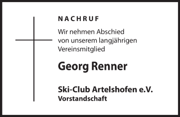 Traueranzeige von Georg Renner von Hersbrucker Zeitung
