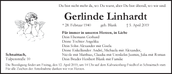 Traueranzeige von Gerlinde Linhardt von Pegnitz-Zeitung