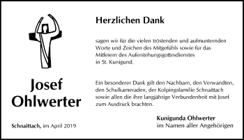 Traueranzeige von Josef Ohlwerter von Pegnitz-Zeitung