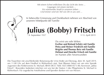 Traueranzeige von Julius Fritsch von Pegnitz-Zeitung