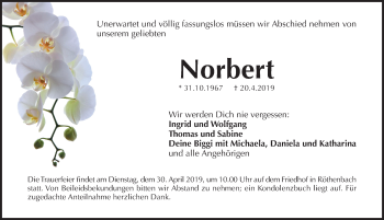Traueranzeige von Norbert  von Pegnitz-Zeitung