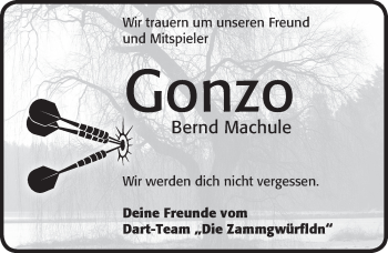 Traueranzeige von Bernd Machule von Pegnitz-Zeitung