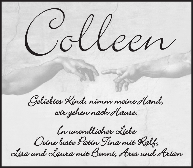  Traueranzeige für Colleen Kneißl vom 21.05.2019 aus Pegnitz-Zeitung