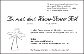 Traueranzeige von Hanns-Günter Fath von Pegnitz-Zeitung