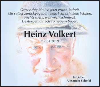 Traueranzeige von Heinz Volkert von Pegnitz-Zeitung