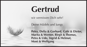 Traueranzeige von Gertrud Süß von Pegnitz-Zeitung