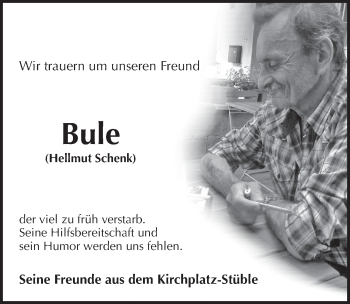 Traueranzeige von Hellmut Schenk von Pegnitz-Zeitung