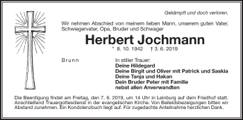 Traueranzeige von Herbert Jochmann von Der Bote