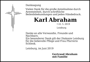 Traueranzeige von Karl Abraham von Pegnitz-Zeitung