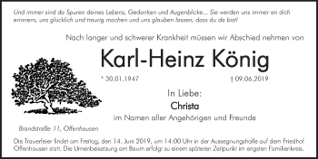 Traueranzeige von Karl-Heinz König von Hersbrucker Zeitung
