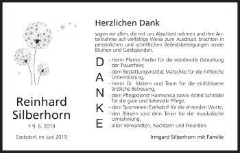 Traueranzeige von Reinhard Silberhorn von Der Bote
