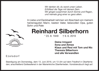 Traueranzeige von Reinhard Silberhorn von Der Bote
