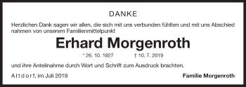 Traueranzeige von Erhard Morgenroth von Der Bote