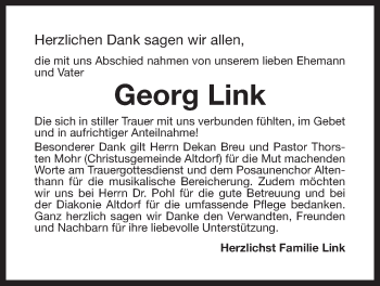 Traueranzeige von Georg Link von Der Bote