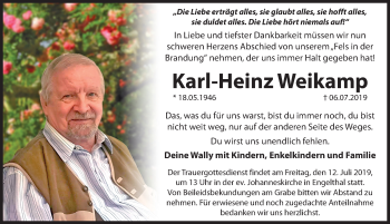 Traueranzeige von Karl-Heinz Weikamp von Hersbrucker Zeitung