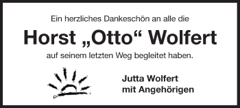 Traueranzeige von Horst Wolfert von Der Bote