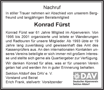 Traueranzeige von Konrad Fürst von Der Bote