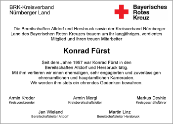 Traueranzeige von Konrad Fürst von Der Bote