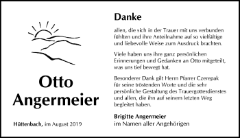 Traueranzeige von Otto Angermeier von Pegnitz-Zeitung