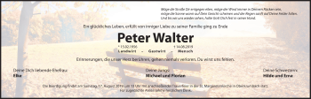 Traueranzeige von Peter Walter von Hersbrucker Zeitung
