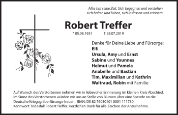 Traueranzeige von Robert Treffer von Hersbrucker Zeitung