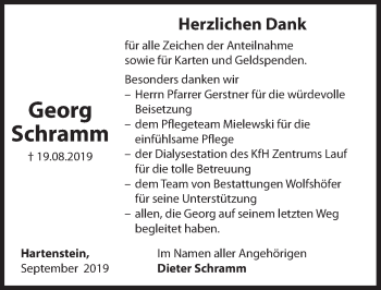 Traueranzeige von Georg Schramm von Hersbrucker Zeitung