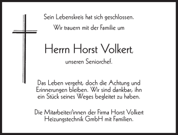 Traueranzeige von Horst Volkert von Hersbrucker Zeitung