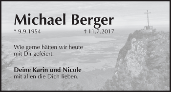 Traueranzeige von Michael Berger von Pegnitz-Zeitung
